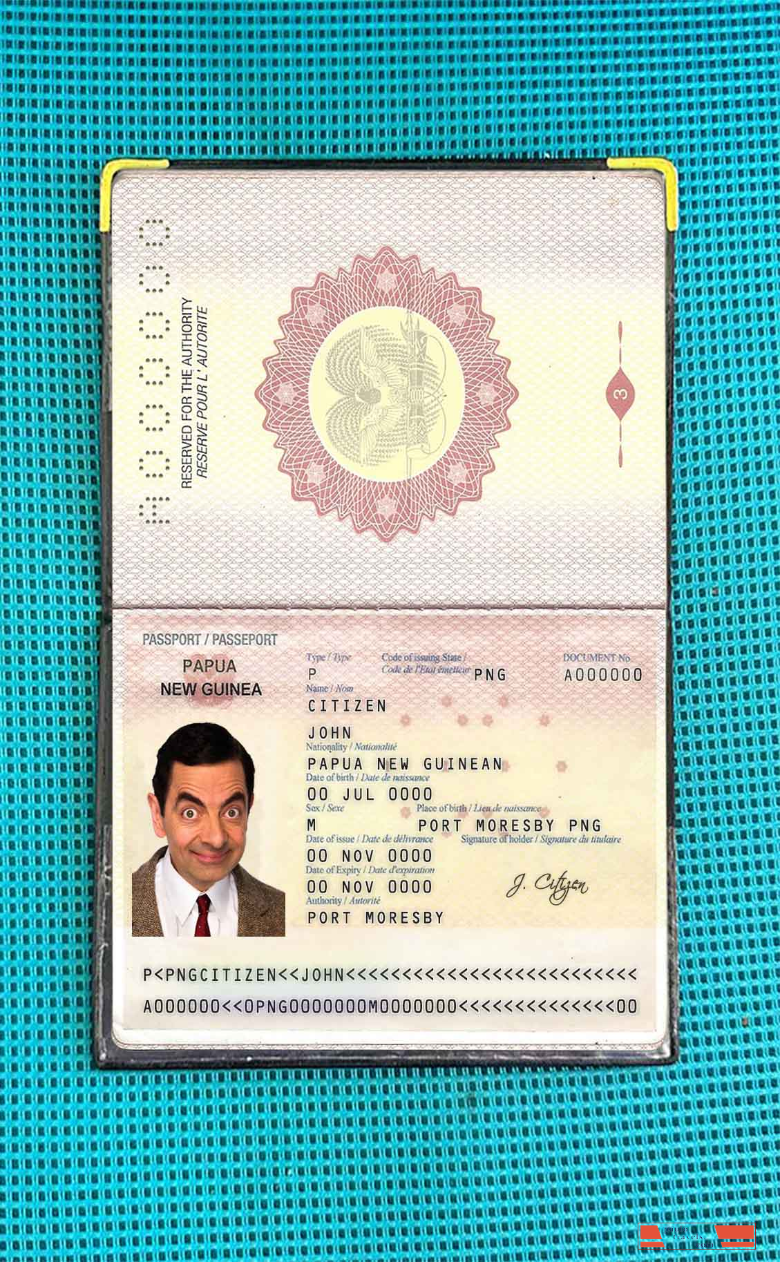 Papua New Guinea Passport photo look PSD template